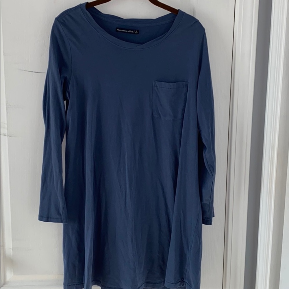 A&F Blue Long Sleeve Mini Dress